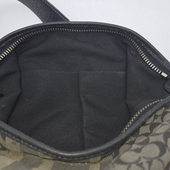 Coach Legacy Black Gray Signature Logo Purse Jacquard Duffle Shoulder Bag Tass - Picture 15 of 16